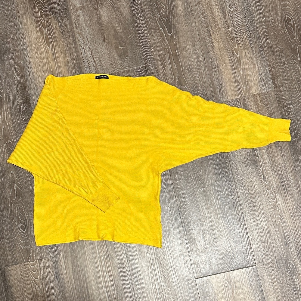 Dynamite Ribbed Dolman Sweater – Bright Mustard Yellow